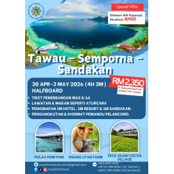 tawau semporna sandakan 4h3m half board
